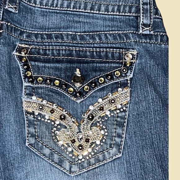 Celleo Mid Rise Embellished Jeans Size 13 31x32 162 - Picture 7 of 7